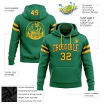 Custom Stitched Kelly Green Gold-White Football Pullover Sweatshirt Hoodie Custom Stitched Kelly Green Gold-White Football Pullover Sweatshirt Hoodie