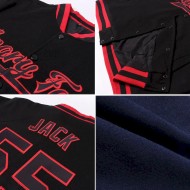 Custom Navy Crimson-Gold Bomber Full-Snap Varsity Letterman Jacket Custom Navy Crimson-Gold Bomber Full-Snap Varsity Letterman Jacket