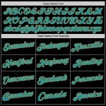 Custom Black Teal-Old Gold Authentic Throwback Basketball Jersey