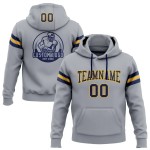 Custom Stitched Gray Navy-Gold Football Pullover Sweatshirt Hoodie Custom Stitched Gray Navy-Gold Football Pullover Sweatshirt Hoodie