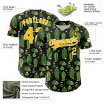 Custom Black Gold-White 3D Pattern Design Cactus Festival Authentic Baseball Jersey Custom Black Gold-White 3D Pattern Design Cactus Festival Authentic Baseball Jersey