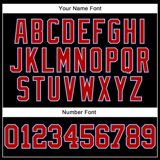 Custom Black Red Royal-White Long Sleeve Performance T-Shirt Custom Black Red Royal-White Long Sleeve Performance T-Shirt