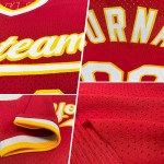 Custom Red White Authentic Throwback Baseball Jersey