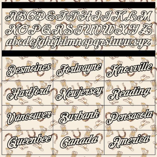 Custom Cream Black 3D Pattern Design Cowboy Accessory Performance T-Shirt