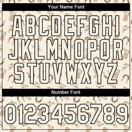 Custom Cream Black 3D Pattern Design Cowboy Accessory Performance T-Shirt