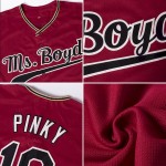 Custom Crimson Black-Gold Authentic Baseball Jersey Custom Crimson Black-Gold Authentic Baseball Jersey