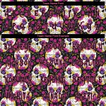 Custom 3D Pattern Halloween Skulls With Floral Long Sleeve Performance T-Shirt